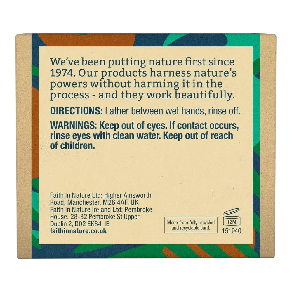 Faith In Nature Natural Coconut Vegan Bar Soap 6 × 100g cardboard packaging ingredients