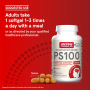 How to Use Image: Jarrow Formulas PS100 phosphatidylserine 100mg softgels 60 count usage instructions with meal