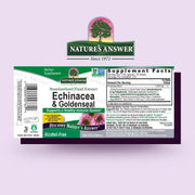 Nature’s Answer Echinacea Goldenseal alcohol free liquid extract 120ml barcode on a light purple background