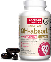 Front Image: Jarrow Formulas Ubiquinol QH-Absorb 200mg softgels bottle 30 count
