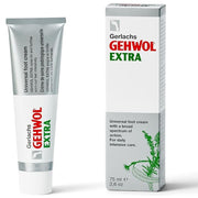 Gehwol Extra Universal Foot Care Cream, tube packaging, menthol and herbal fragrance, 75ml tube & box