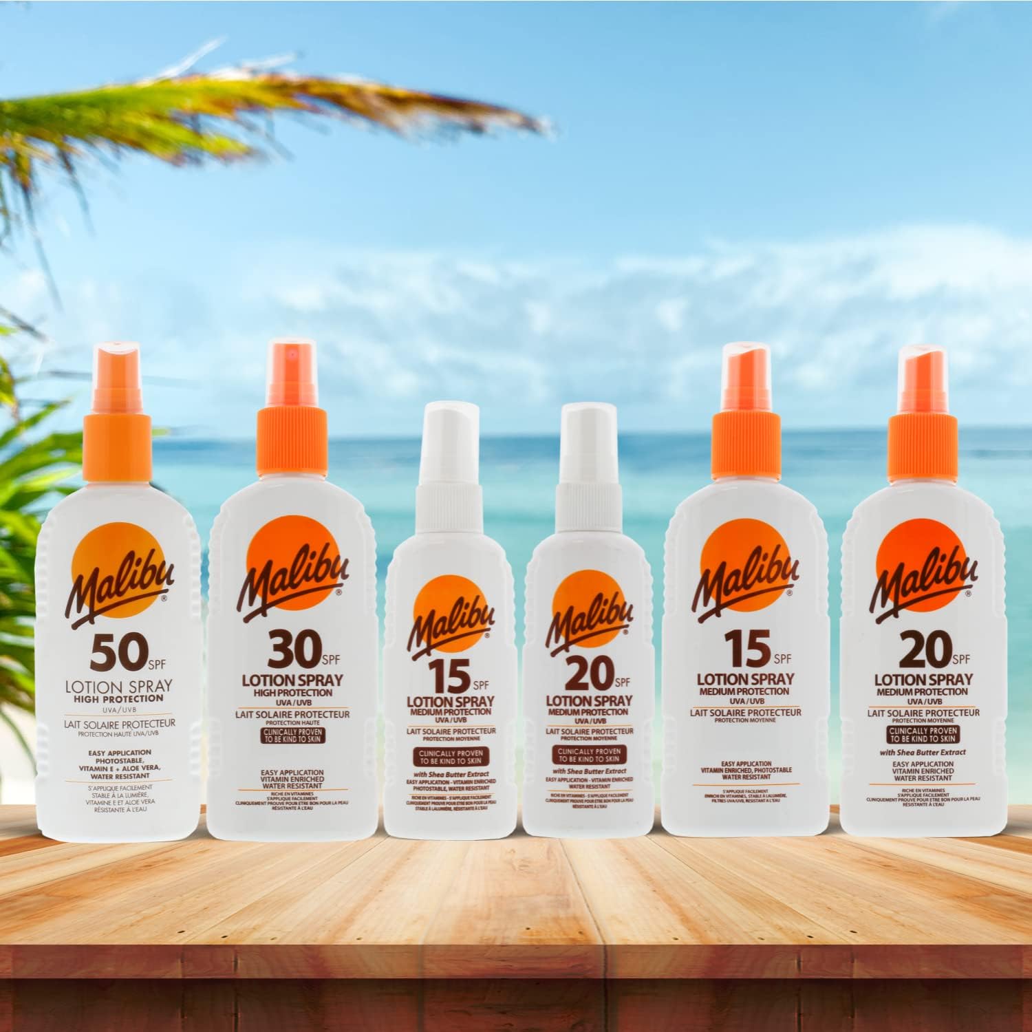 Malibu SPF 50 Sunscreen Lotion Spray, Water Resistant with Shea Butter, 200ml