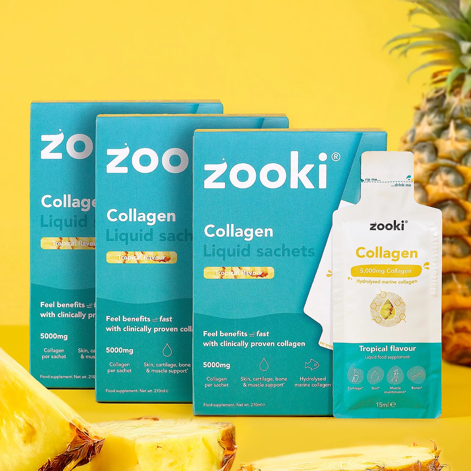 Zooki Marine Collagen 5000mg Liquid Sachets Tropical 30 x 15ml