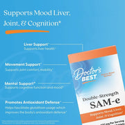 Doctor's Best Double-Strength SAM-e, bottle packaging, no flavour, 400mg, 60 enteric-coated tablets, daily dietary supplement use