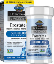 Bottle & box of Garden of Life Dr. Formulated Probiotics+ for Men, 60 vegetarian capsules.
