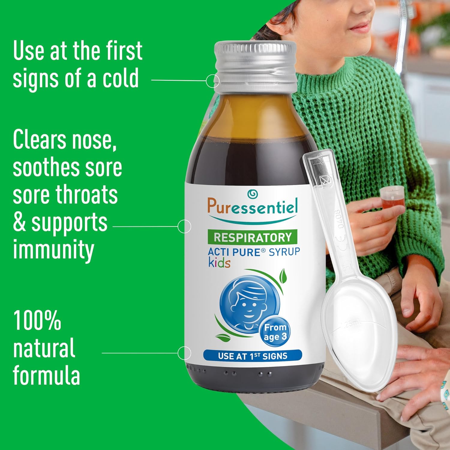 Puressentiel children's herbal syrup with honey and vitamin D3