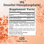 Supplement Facts Image: Jarrow Formulas IP6 Inositol Hexaphosphate 500mg supplement facts ingredients veggie capsules 120 count