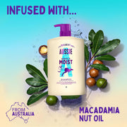 Aussie Miracle Moist Shampoo with Macadamia Nut Oil 1L ingredients and product information