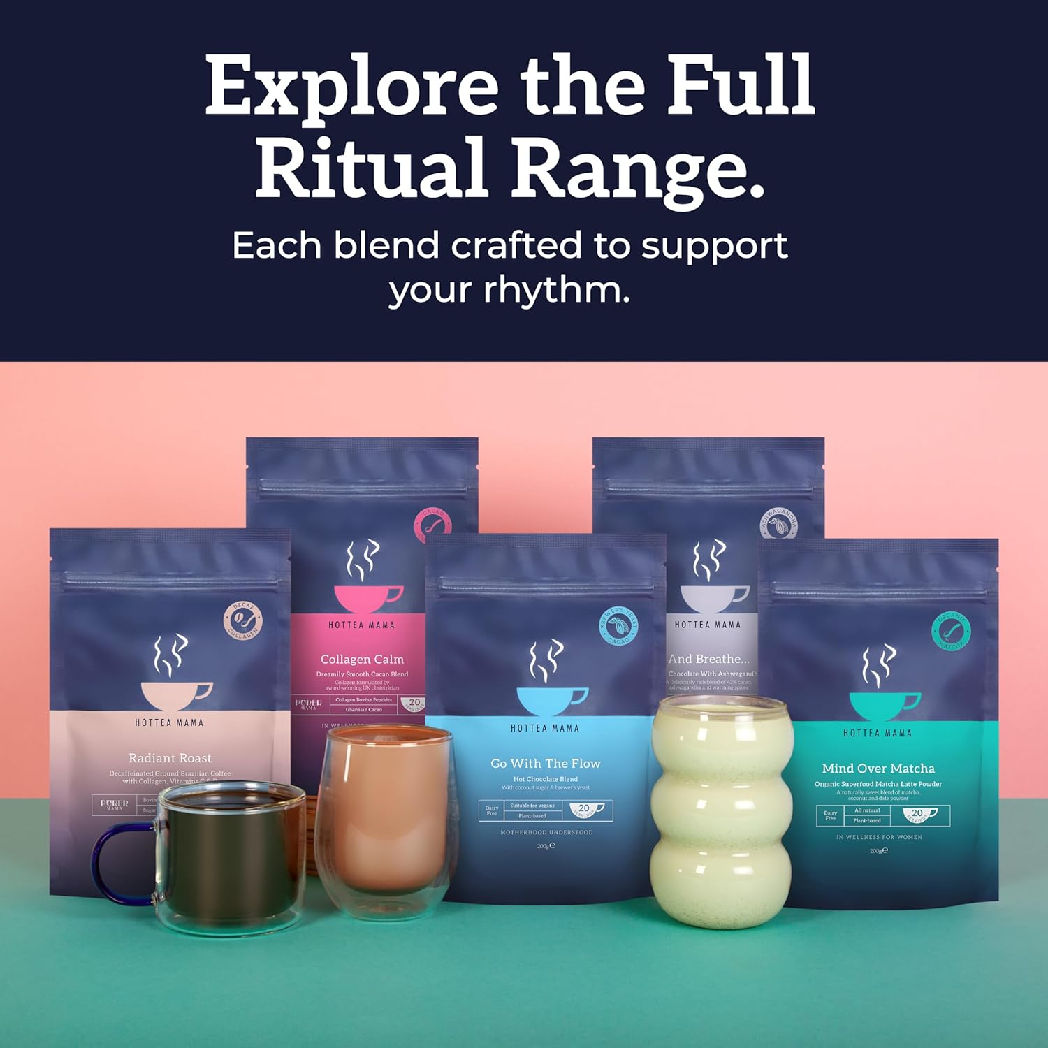 Hottea Mama And Breathe Hot Chocolate with Ashwagandha - 280g & other variants