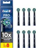 Oral-B Pro Cross Action Aufsteckbürsten, Schwarz - 8 Stück