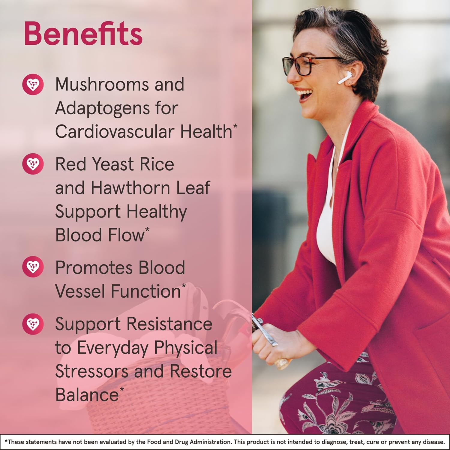 Lifestyle Image: Jarrow Formulas cardiovascular optimizer veggie capsules daily supplement use 120 count