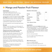 Symprove Liquid Probiotic Mango Passionfruit Flavour 4 x 500ml nutritional info ingredients instructions panel