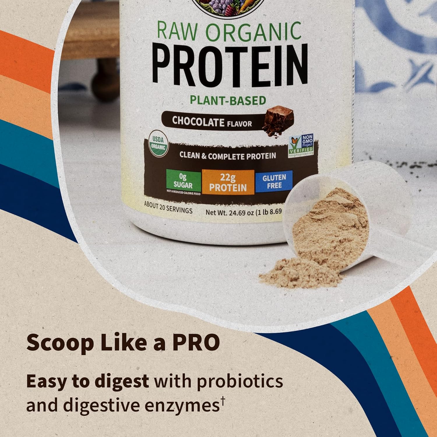 Garden of Life Raw Organic Vegan Protein Powder Chocolate – 700g