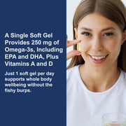 How to Use: Carlson Cod Liver Oil softgel capsules daily use omega supplement