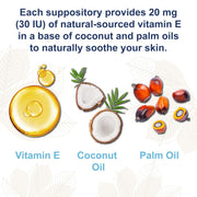 Carlson Key E vitamin E suppositories ingredients coconut palm oil pack 30 count