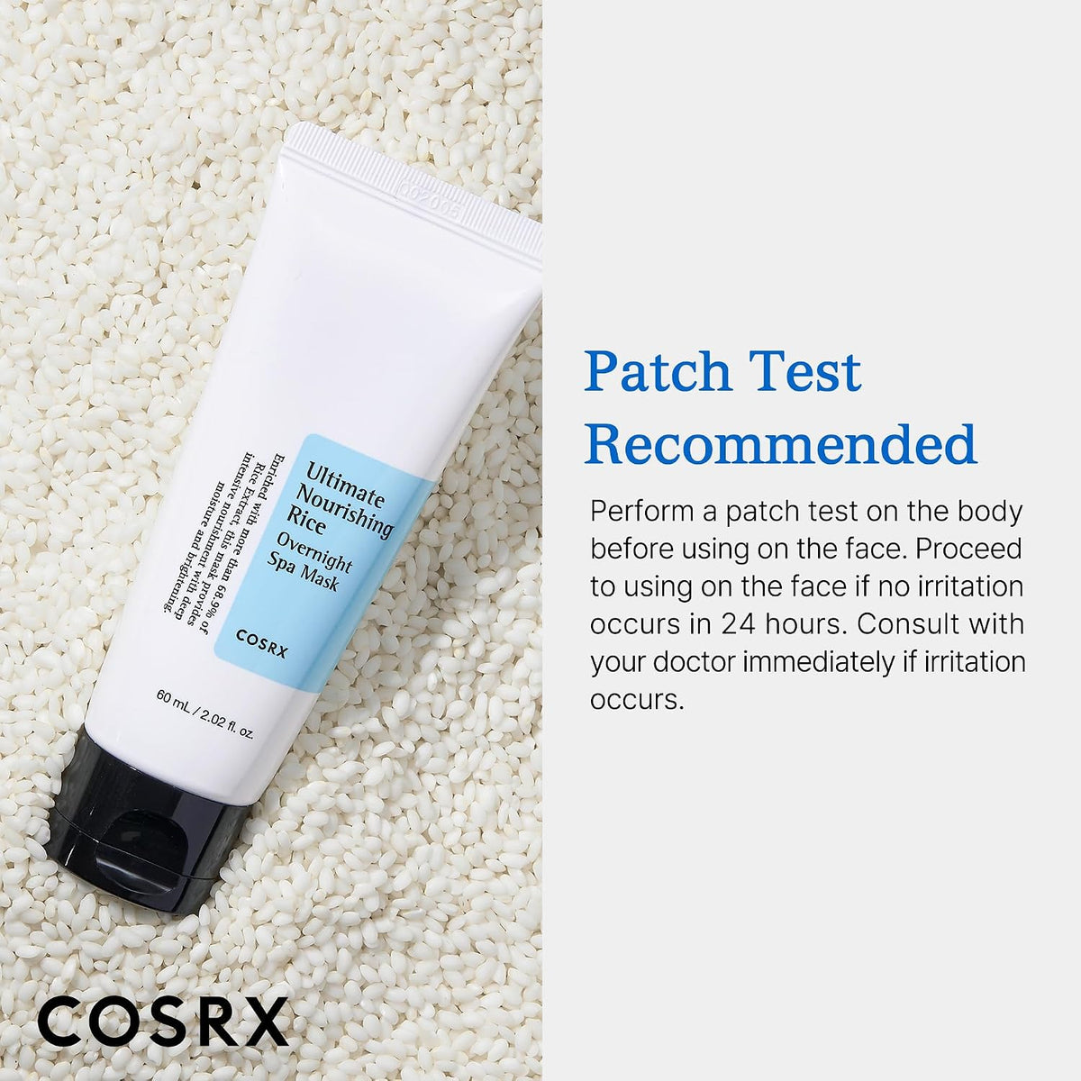 COSRX Ultimate Nourishing Rice Overnight Spa Mask 60ml jar for overnight facial skincare 