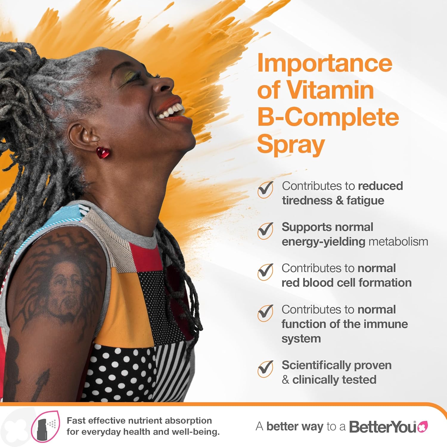 BetterYou B-Complete Oral Spray, Peach Plum Raspberry - 15ml