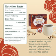 Four Sigmatic high caffeine coffee pods ingredients and product details 24 count