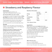 Symprove Liquid Probiotic Strawberry Raspberry Flavour 4 x 500ml nutritional info ingredients instructions panel