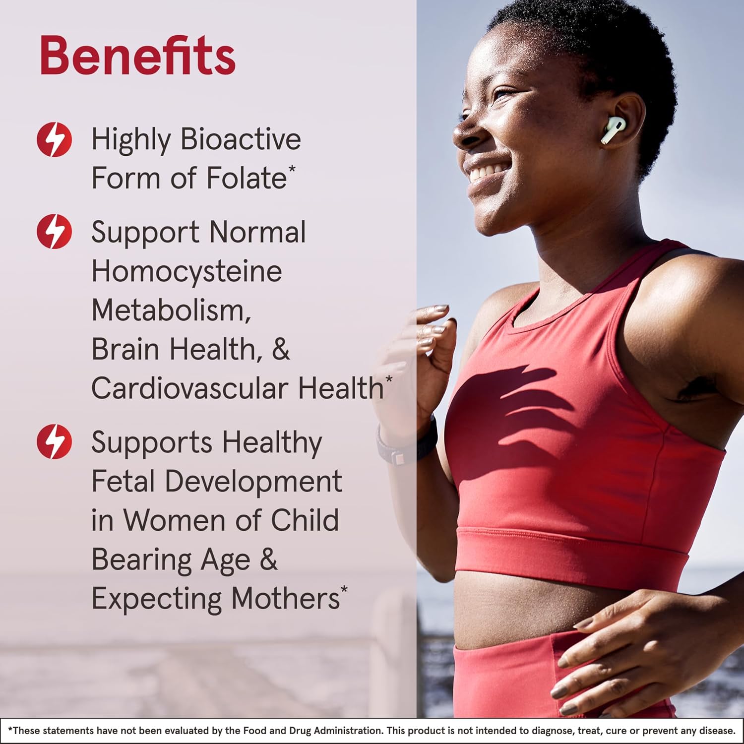 Lifestyle Image: Jarrow Formulas Methyl Folate 1000mcg veggie capsules daily supplement use 100 count