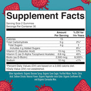 MaryRuth’s Hair Skin Nails supplement facts gummies strawberry flavour 60 gummies quantity