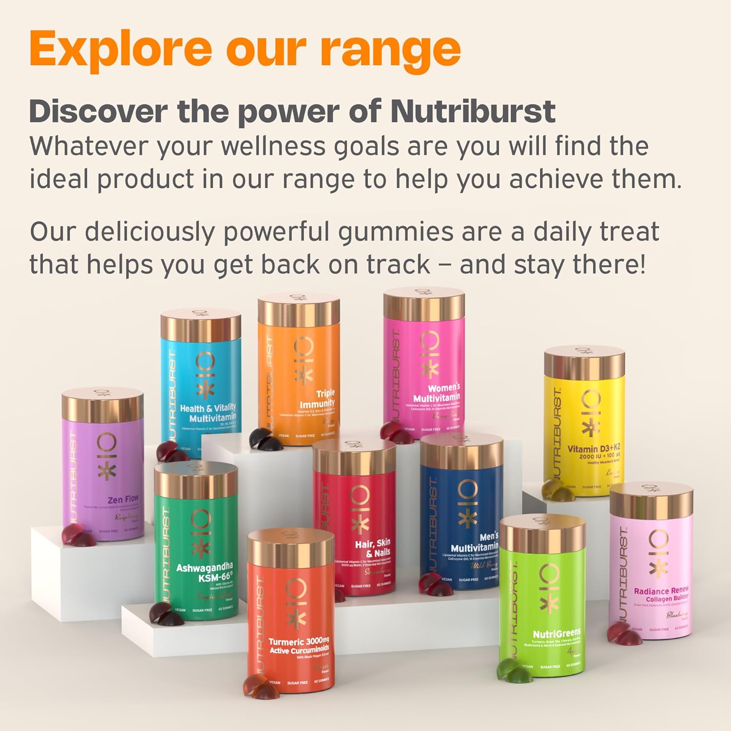 Nutriburst Immune Support Gummies - Vitamin C, D3, Zinc & Elderberry - 60 Count variants.
