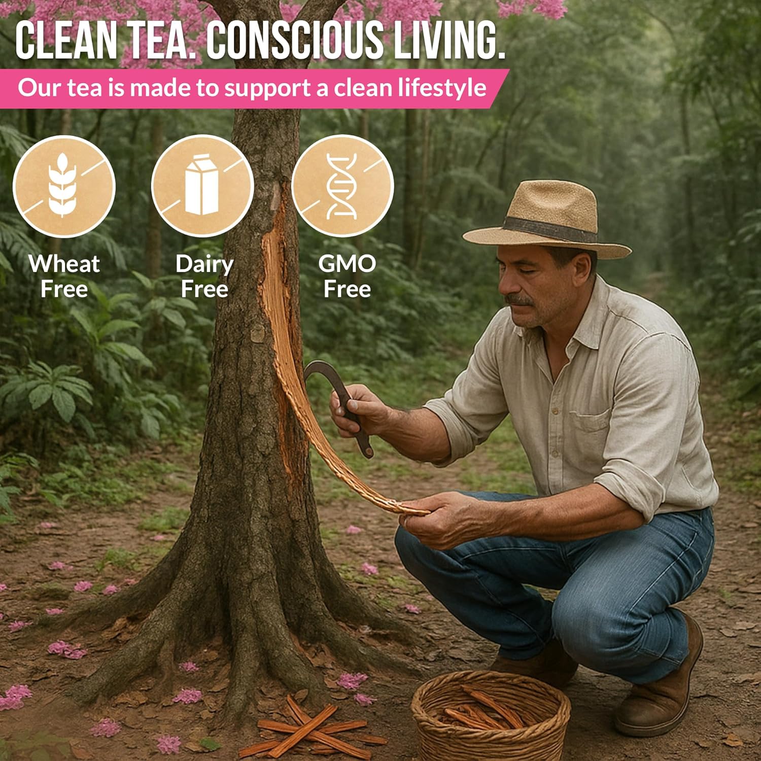 Rio Amazon Pau D'Arco Tea Infusion ingredient information herbal tea 40 teabags