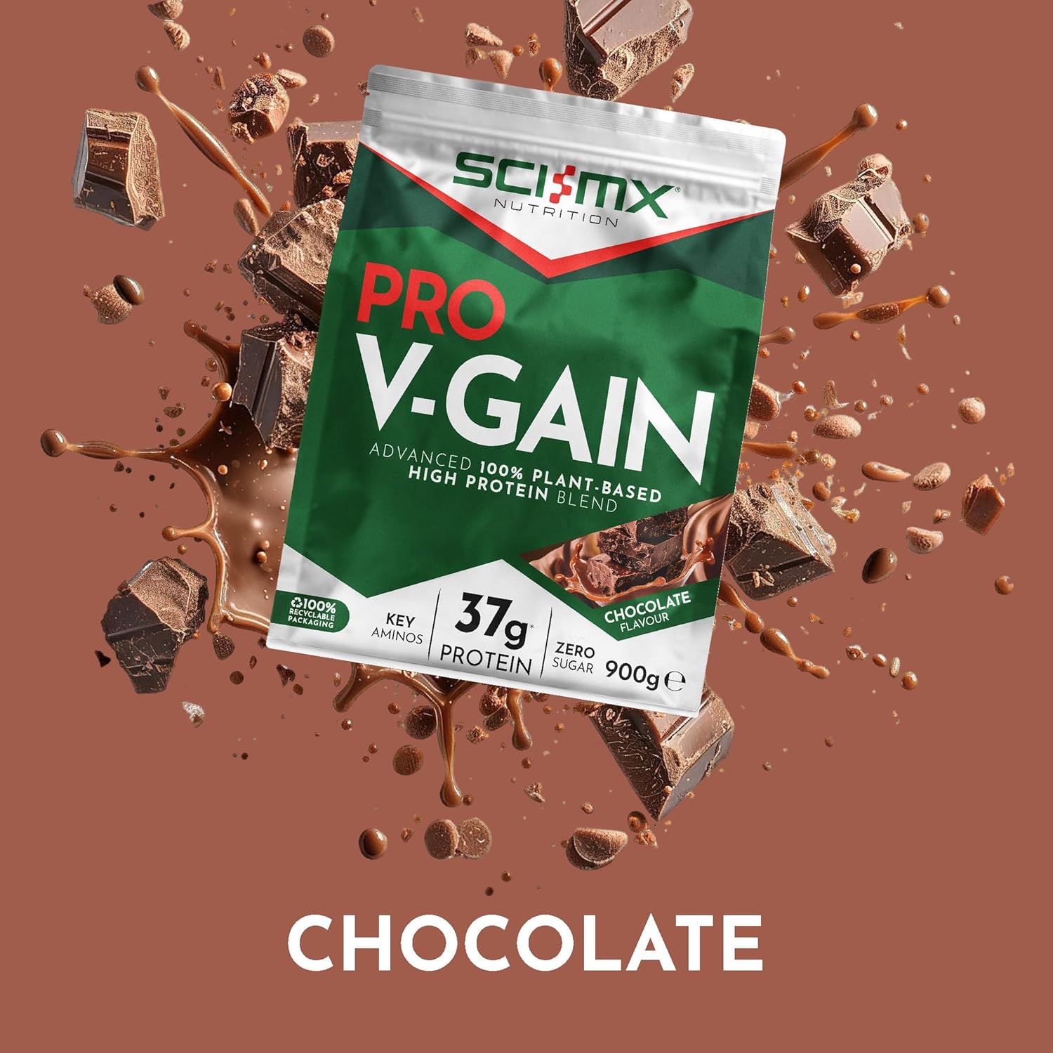 SCI-MX Nutrition Pro V-Gain Vegan Protein Powder Chocolate 2.2kg