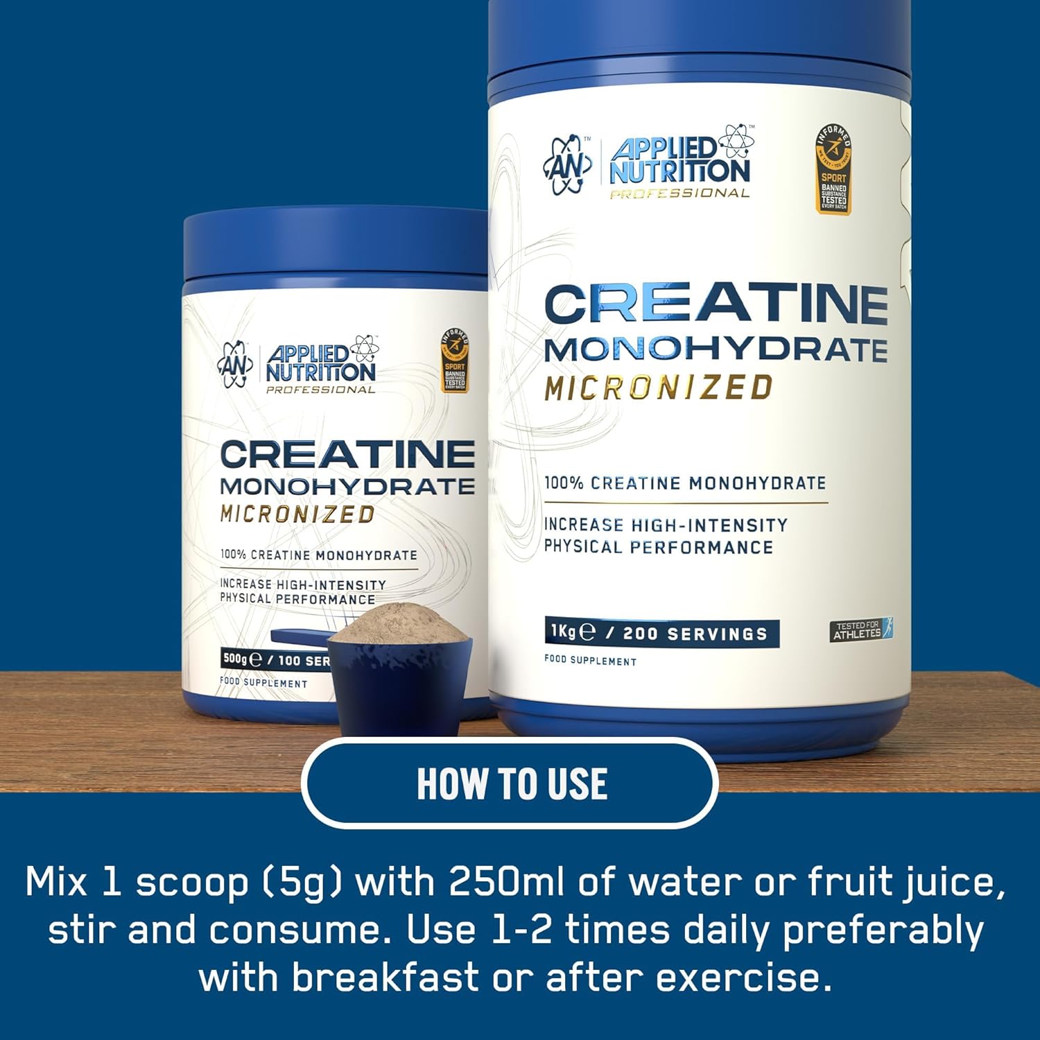 Applied Nutrition Creatine Monohydrate Powder 1kg mixing and usage instructions
