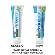 Nature’s Answer PerioBrite Whitening Toothpaste Wintermint 113.4g tube front view. Old & new look