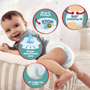 Lifestyle/use image: Pampers Baby-Dry Pants Size 6 108 nappies baby wearing nappy pants