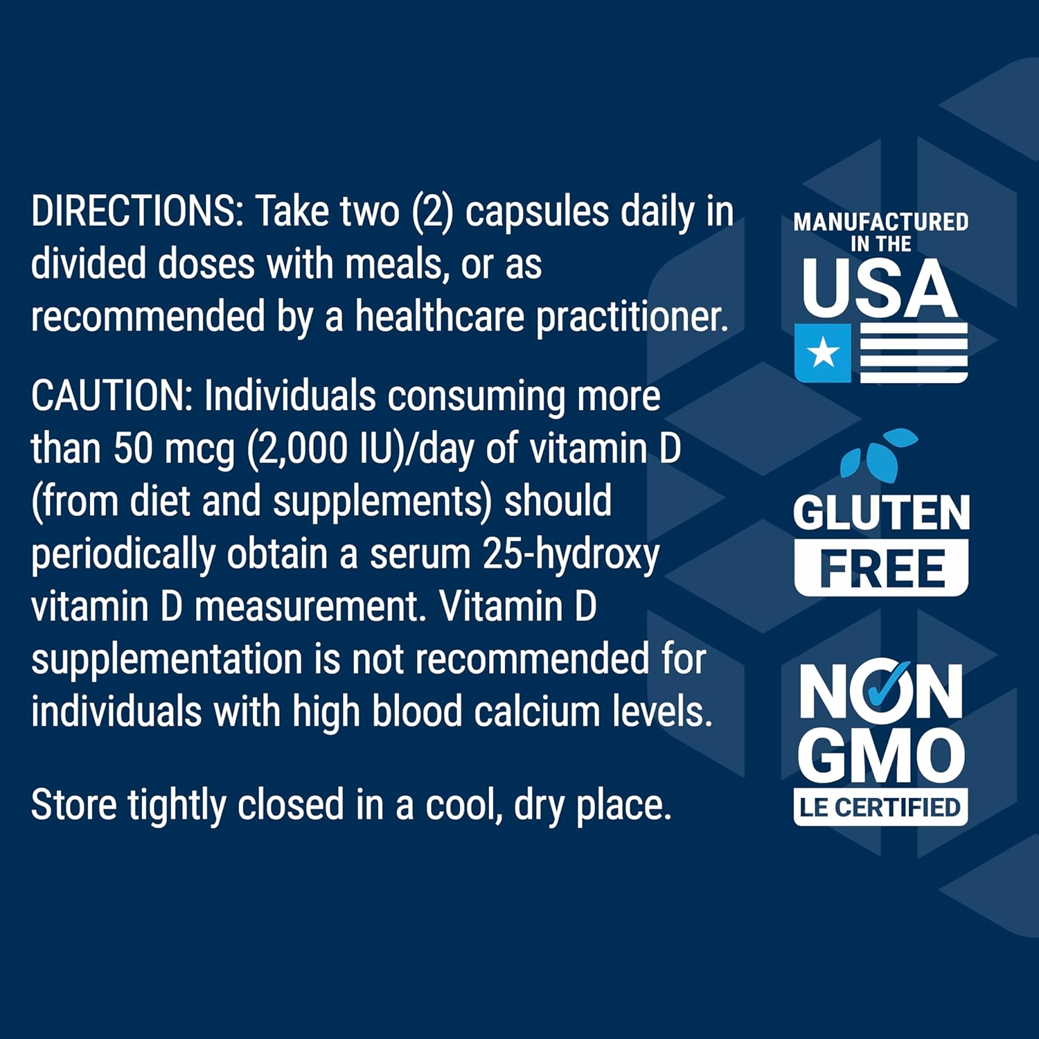Supplement dosage panel for Life Extension Two-Per-Day Multivitamin showing full ingredient list.