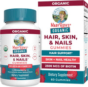 MaryRuth’s Hair Skin Nails vegan gummies bottle & box strawberry flavour 60 gummies quantity