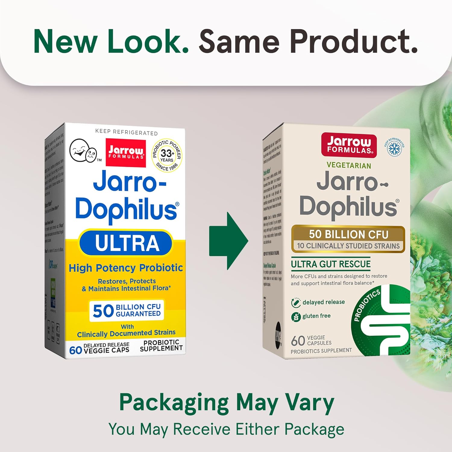 Jarrow Formulas Jarro-Dophilus 50 Billion CFU - 60 Veggie Capsules new look