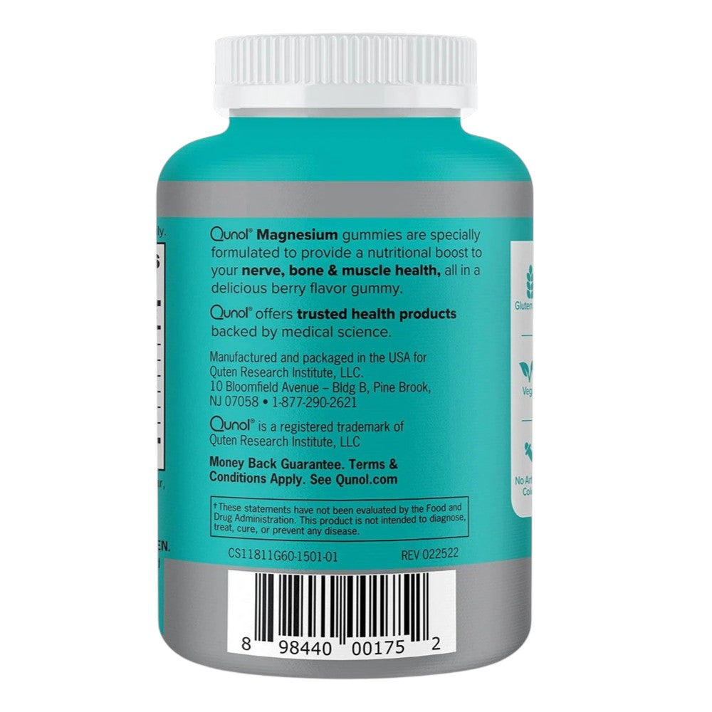 Barcode image: Qunol Magnesium Gummies mixed berry supplement barcode bottle 60 count