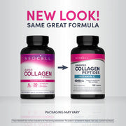 NeoCell Super Collagen Plus Vitamin C Tablets 120-count bottle. Old & new packaging.