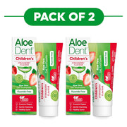 Aloe Dent Children's Aloe Vera Gel Toothpaste Strawberry 50ml Pack of 2