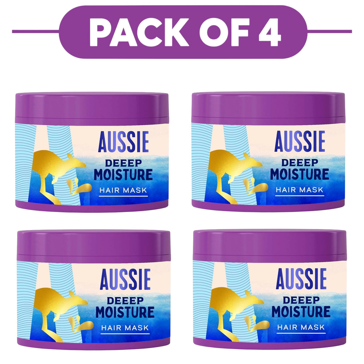 Aussie Deeep Moisture Hair Mask Vegan 300ml Pack of 4