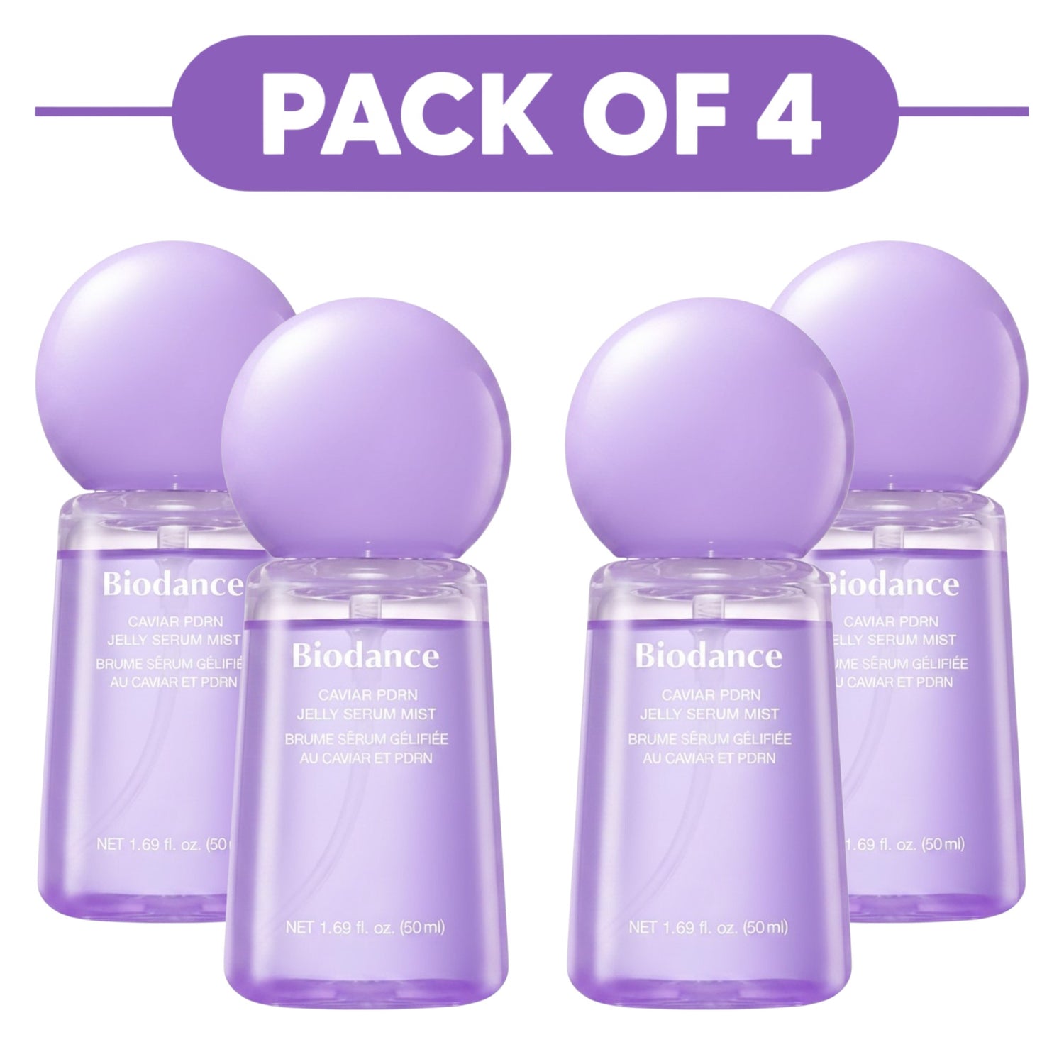 Biodance Caviar PDRN Jelly Serum Face Mist 50ml Pack of 4