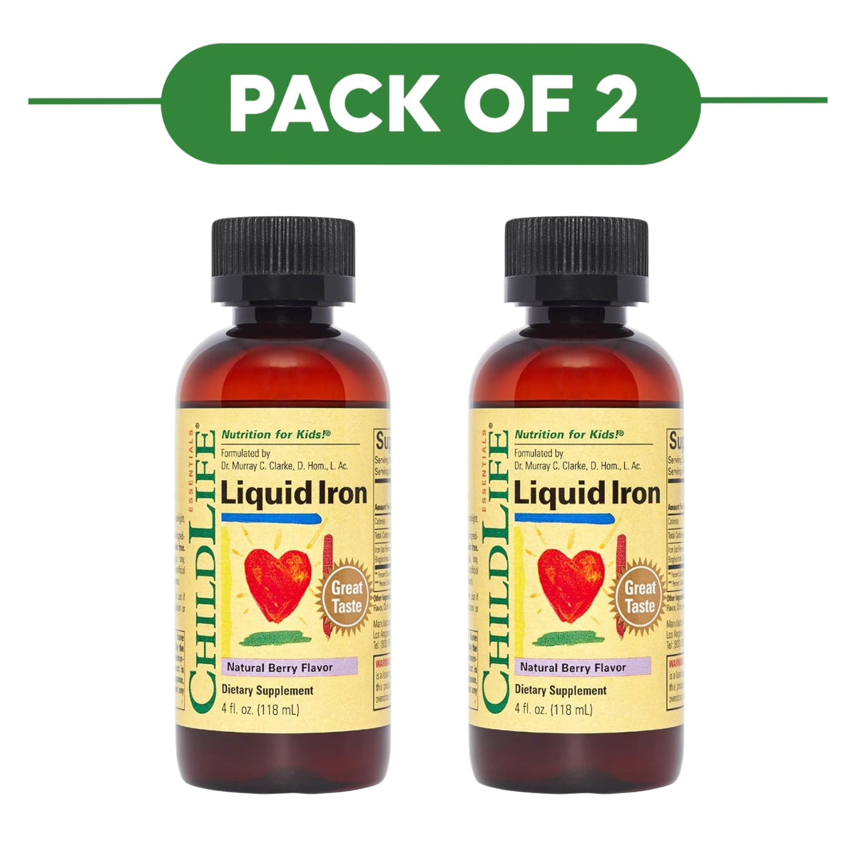 ChildLife Essentials Liquid Iron Berry Flavour 118ml Pack of 2