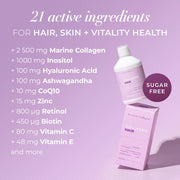 Swedish Collagen Hair liquid supplement facts ingredients citrus 500ml