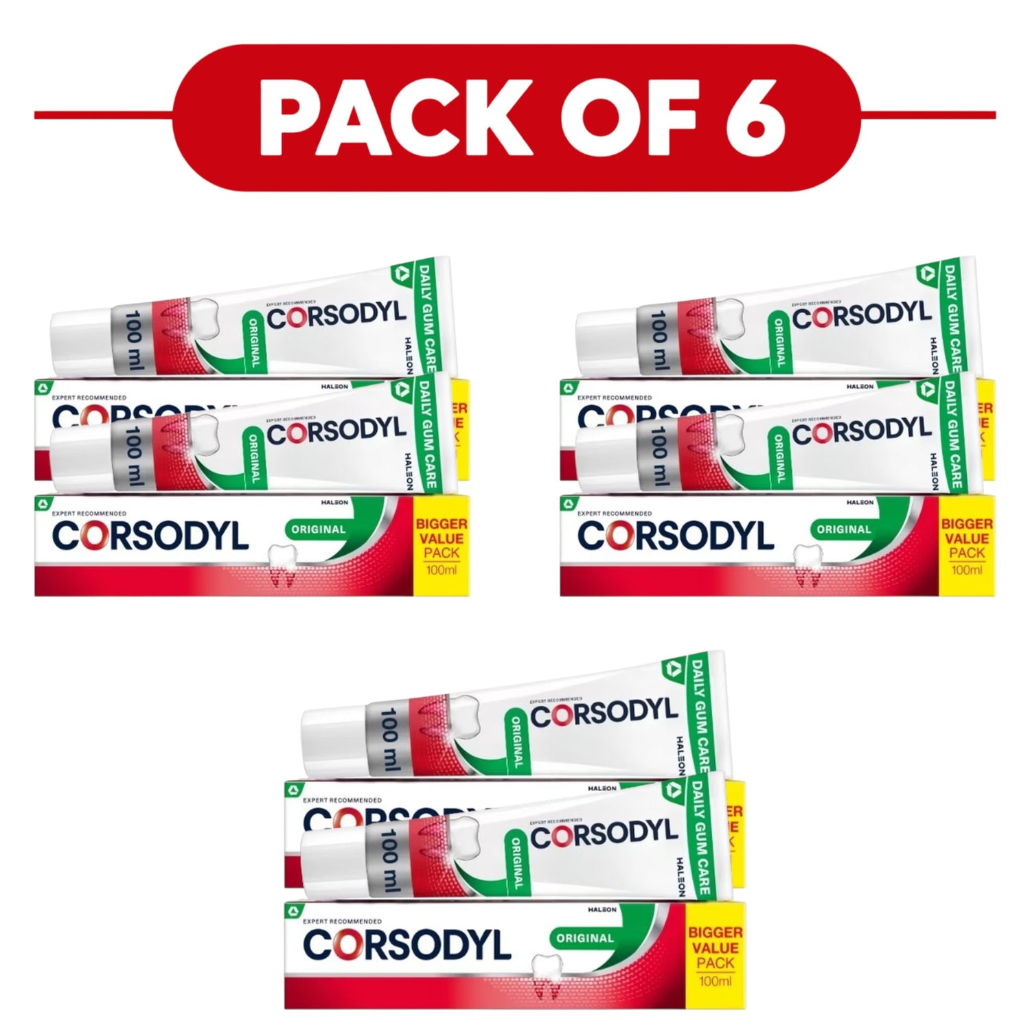 Corsodyl Daily Gum Care Original Toothpaste 100ml Pack of 6