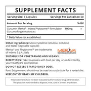 Supplement facts & ingredients image: Good Health Naturally Curcumin X4000 Original supplement facts Meriva curcumin capsules 180 count