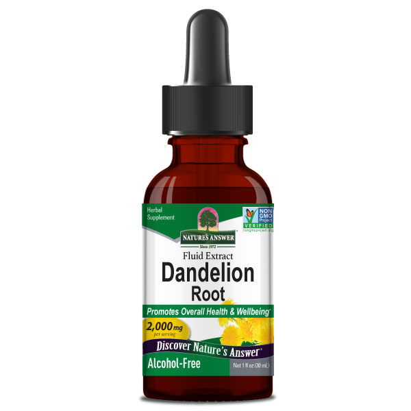 Nature’s Answer Dandelion Root alcohol-free liquid extract 30ml bottle front label