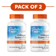 Doctor's Best Collagen Types 1 & 3 with Vitamin C 3000mg 180 Tablets Pack of 2