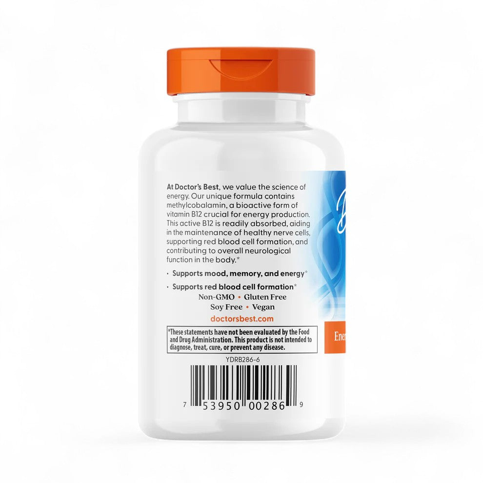 Doctor's Best Fully Active B12 – 1500mcg, 60 - 180 Veggie Capsules