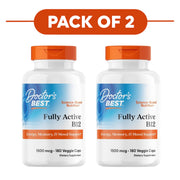 Doctor's Best Fully Active Vitamin B12 1500mcg 180 Veggie Capsules Pack of 2