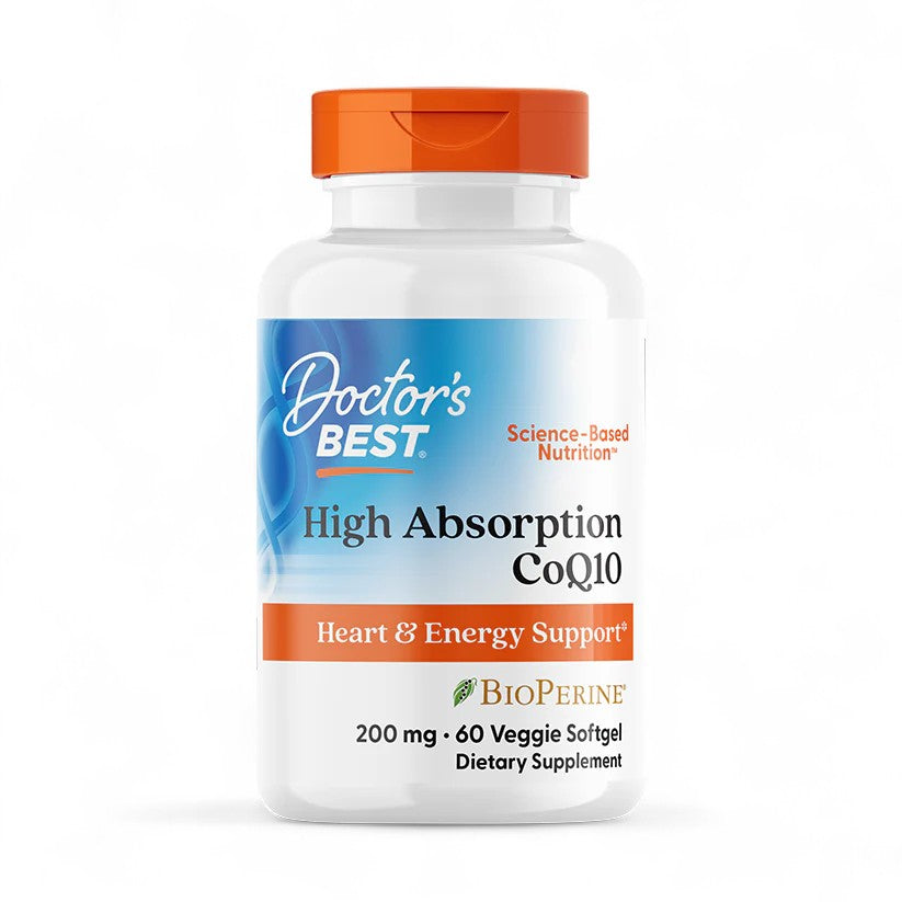 Doctor's Best High Absorption CoQ10 with BioPerine, 200 mg, 60 Veggie Softgels