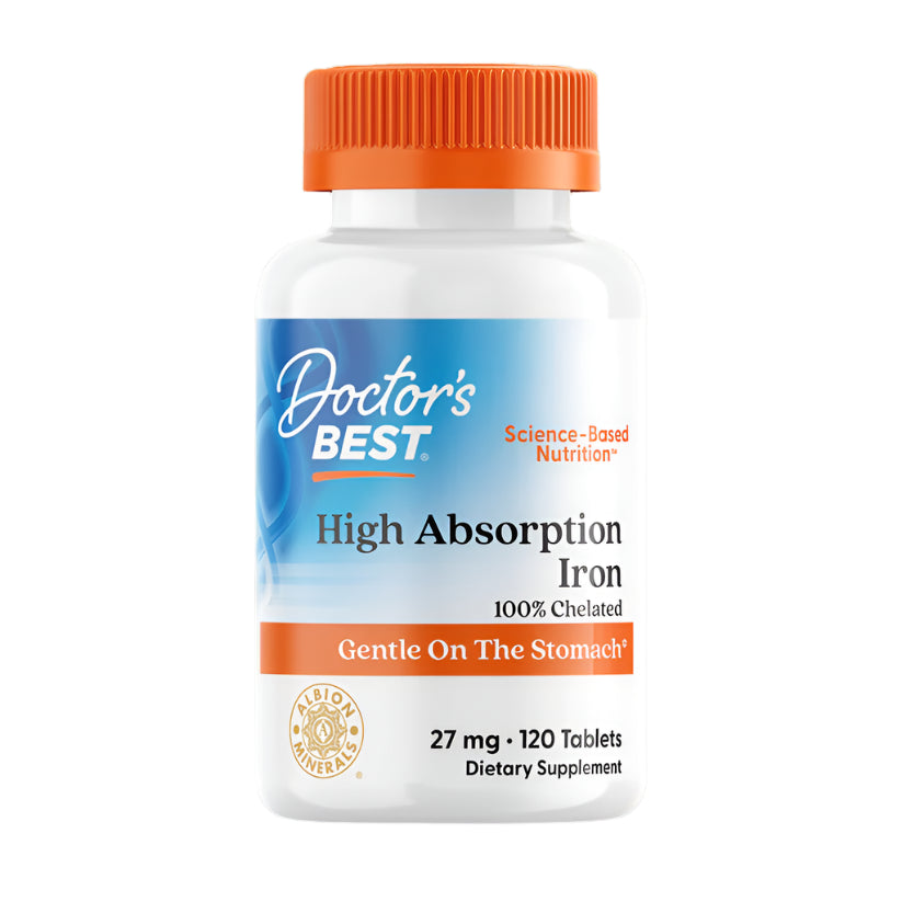 Doctor's Best High Absorption Iron – 27mg, 120 Tablets