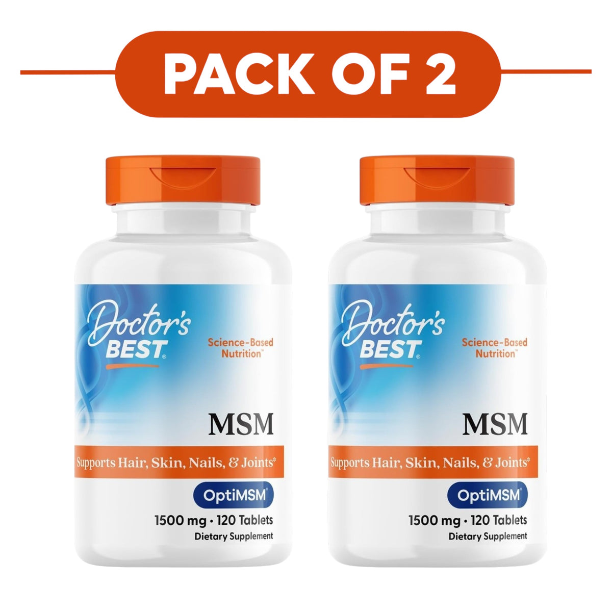 Doctor's Best MSM – 1500mg, 120 Tabletten